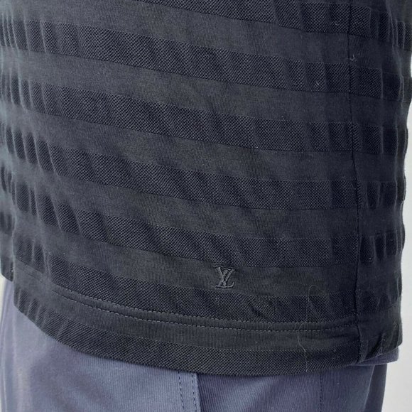 Authentic Louis Vuitton Black Striped Polo - Picture 5 of 9